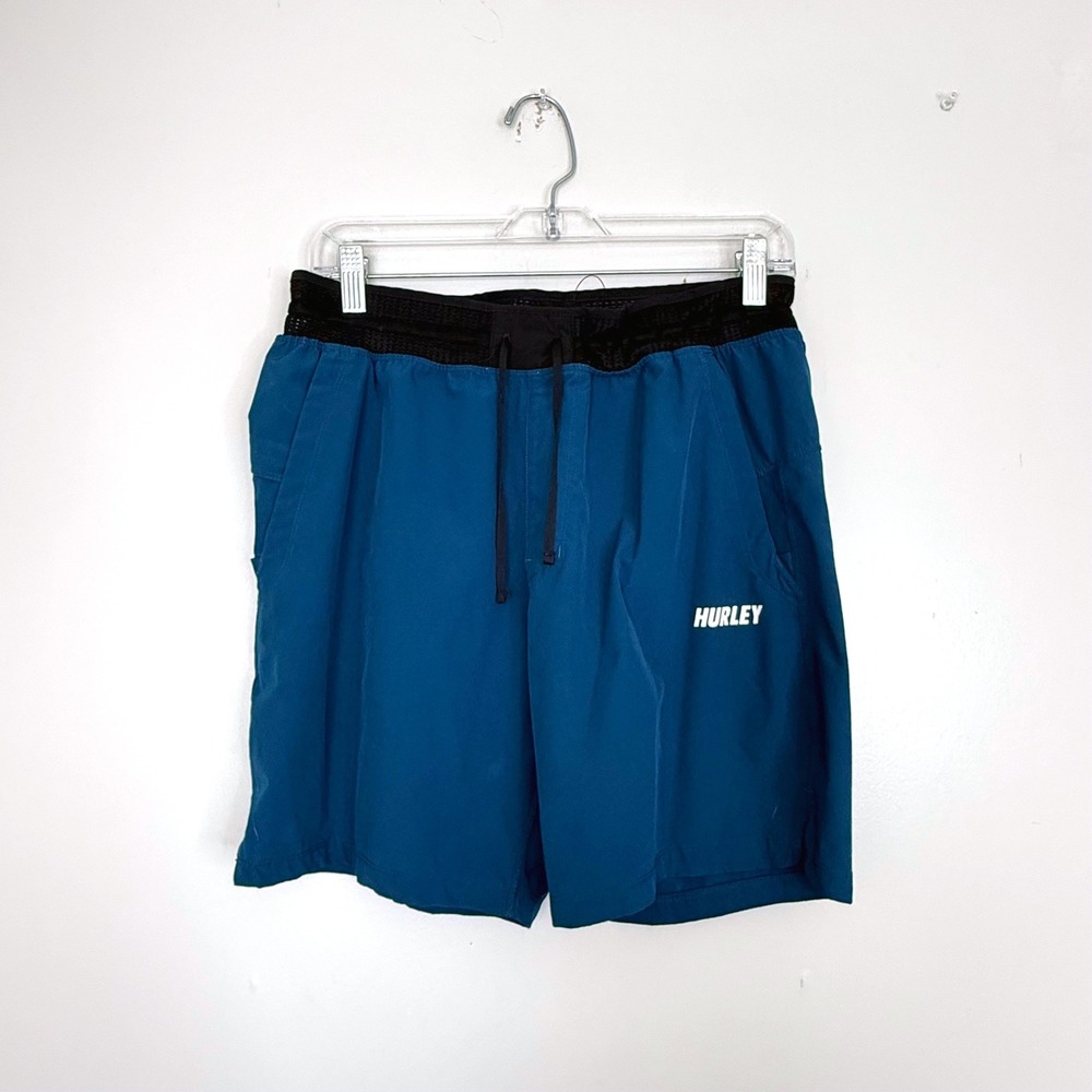 Hurley Shorts Mens Small Blue CZ6496 Phantom Mesh Waist Active Surf Boardshorts - Picture 1 of 7